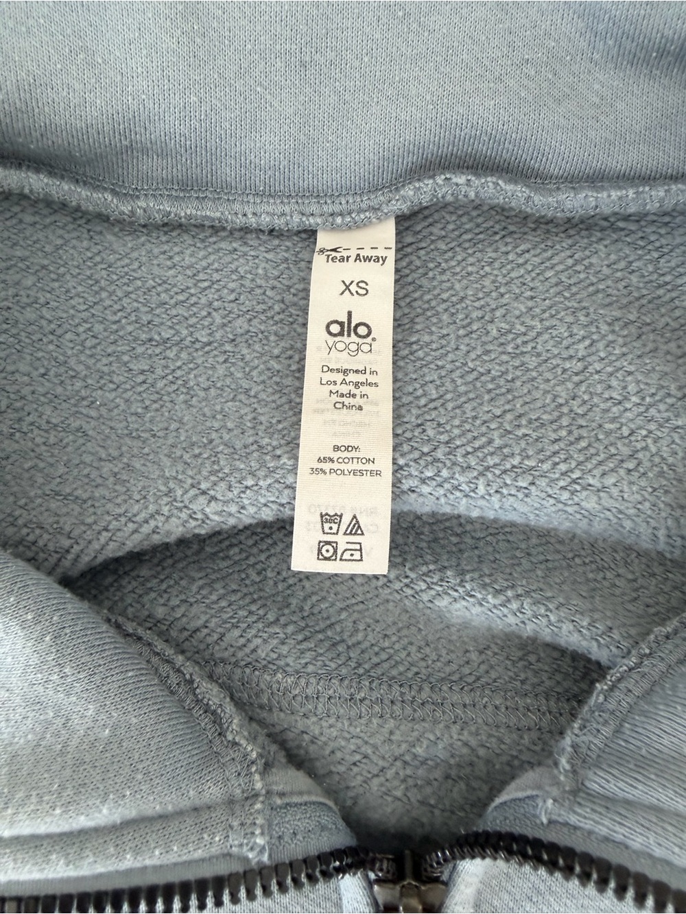 Alo Slate Gray Zip-Up Hooded Jacket xs - Picture 2 of 5